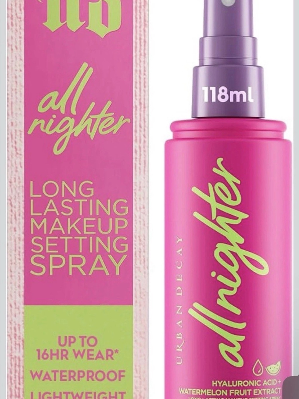 Urban Decay All Nighter Long-Lasting Setting Spray - with hyaluronic acid